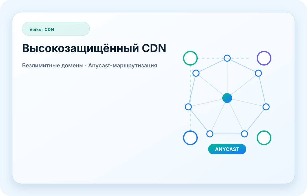 Визуал сервиса Veikor CDN